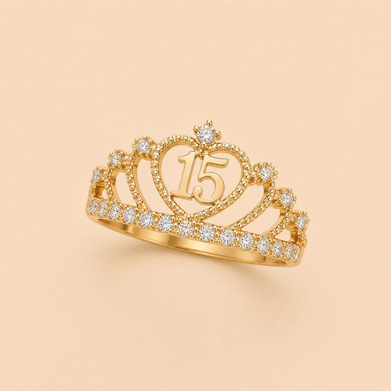Heart and Crown Quinceañera Ring