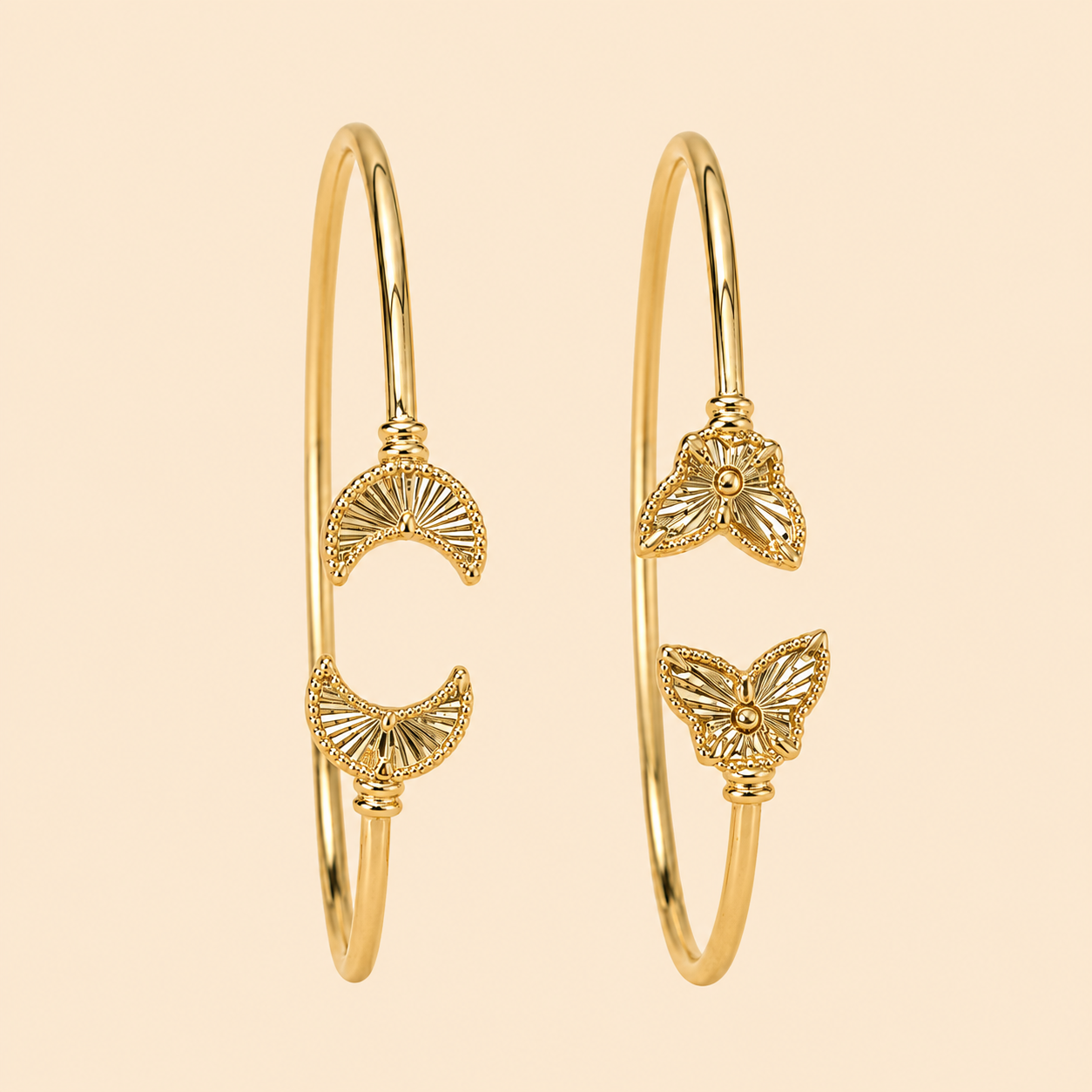Wing and moon bracelet